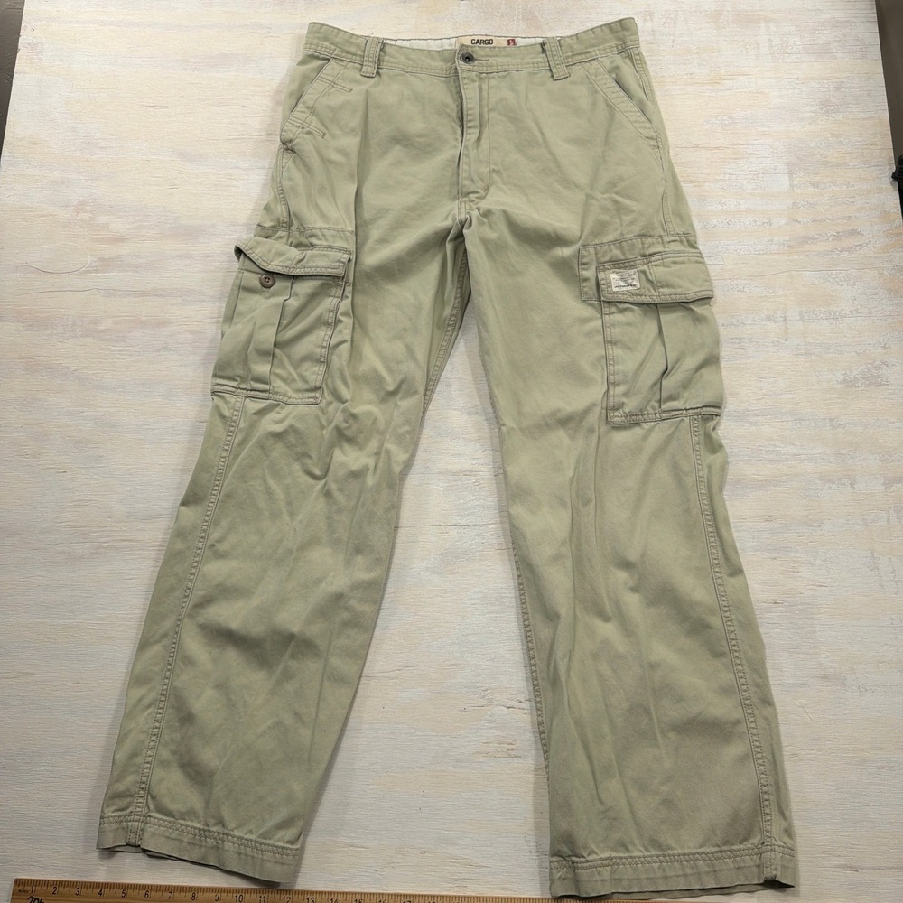 Levi's Cargo Pants Loose Straight W36 L32 Multi Pocket Khaki Tan Mens